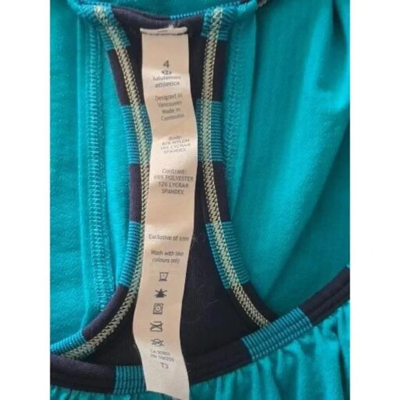 Lululemon No Limits Tank blue Shelf Bra Open Sides Fitness Tank size 4 - Picture 6 of 6